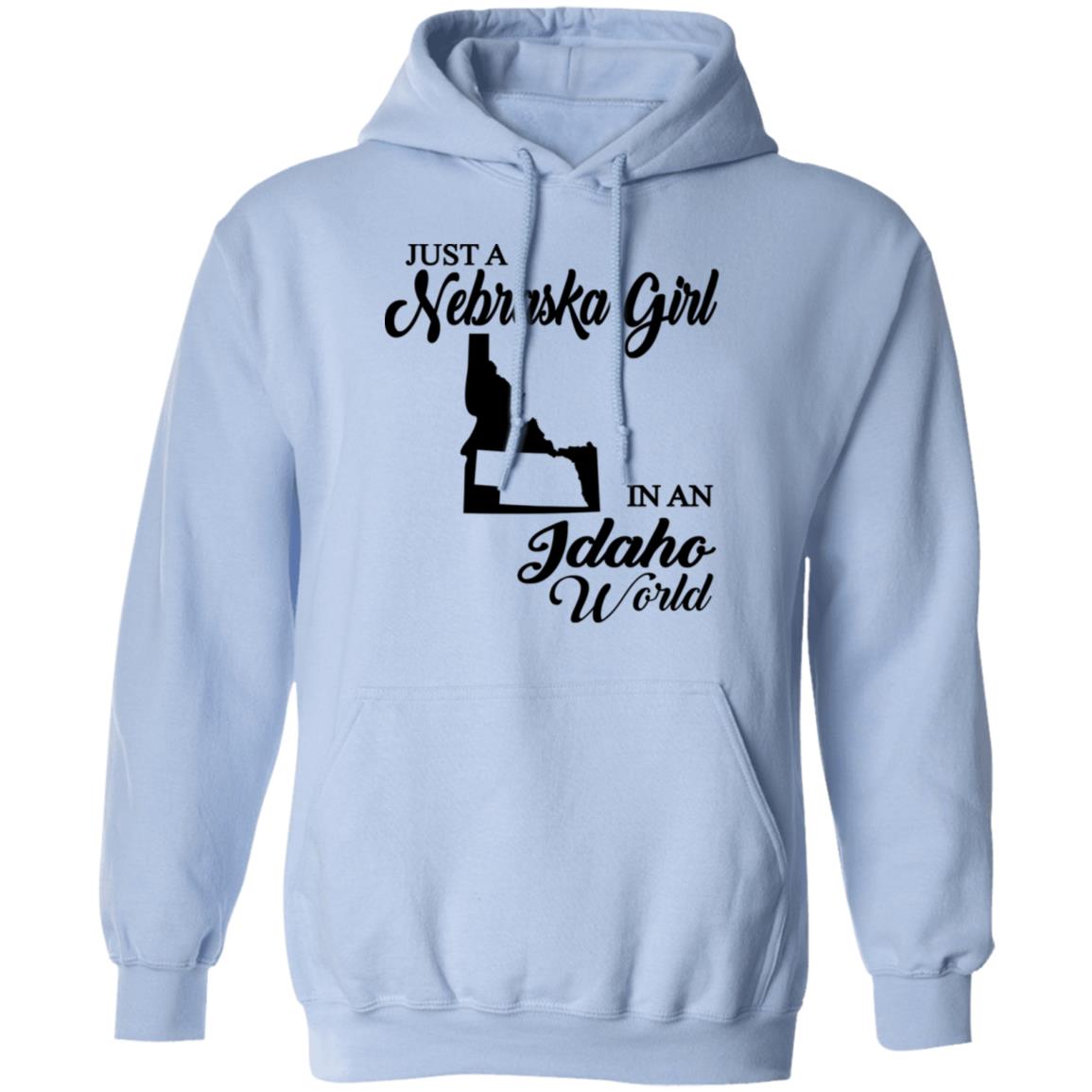 Just A Nebraska Girl In An Idaho World T-Shirt - T-shirt Teezalo