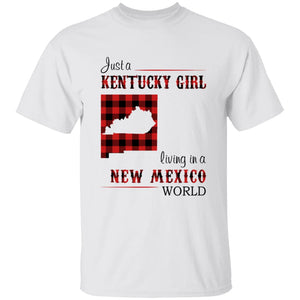 Just A Kentucky Girl Living In A New Mexico World T-shirt - T-shirt Born Live Plaid Red Teezalo