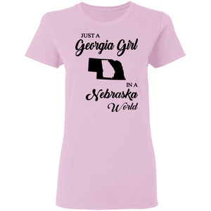 Just A Georgia Girl In A Nebraska World T-Shirt - T-shirt Teezalo