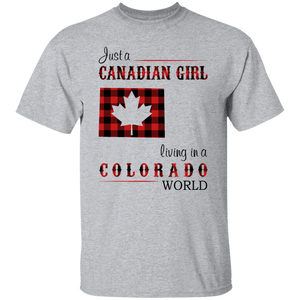 Just A Canadian Girl Living In A Colorado World T-Shirt - T-shirt Teezalo