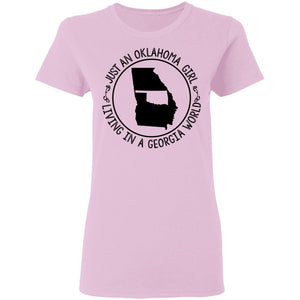 Just An Oklahoma Girl Living In A Georgia World T Shirt - T-shirt Teezalo