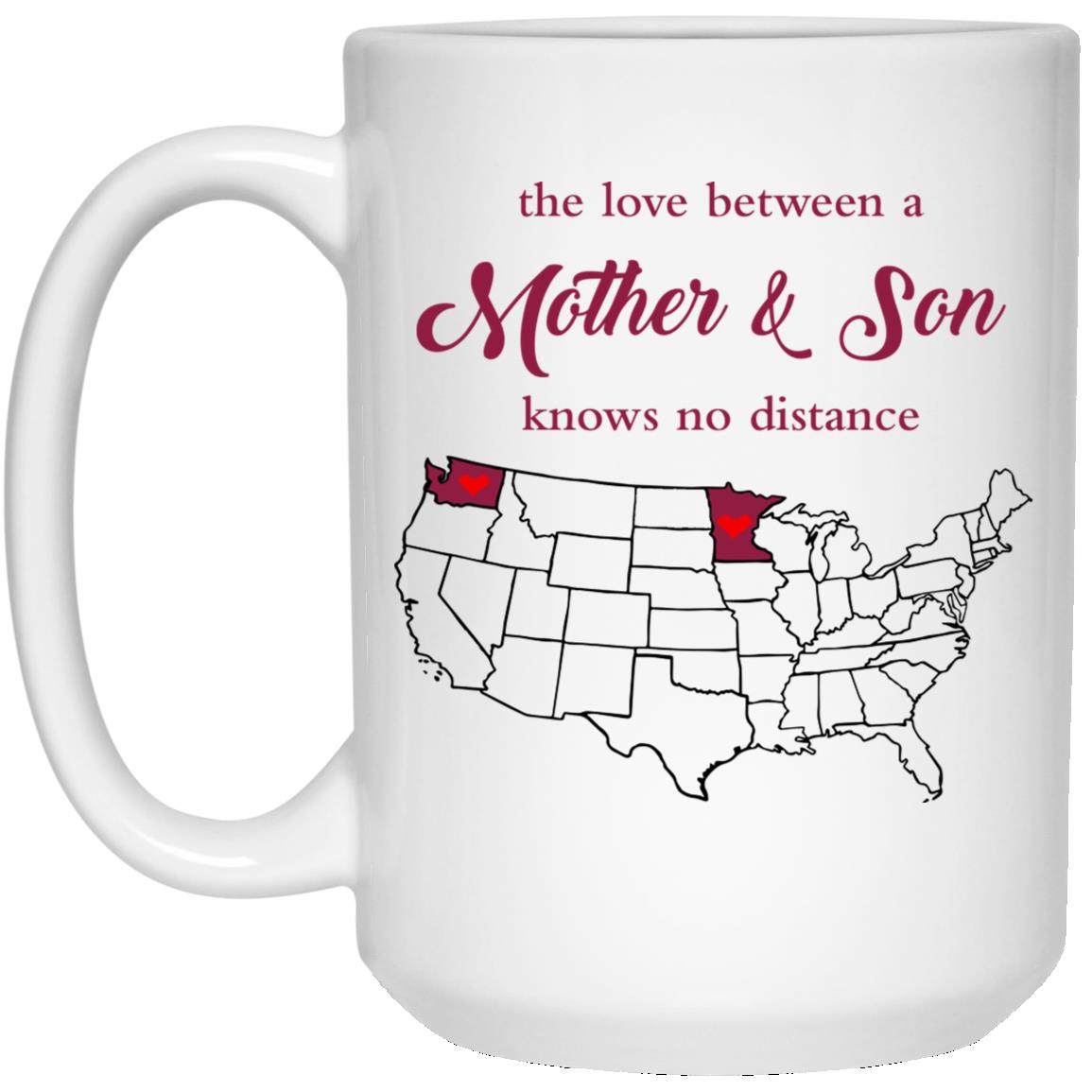 Minnesota Washington The Love Between Mother And Son Mug - Mug Teezalo