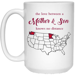 Minnesota Washington The Love Between Mother And Son Mug - Mug Teezalo