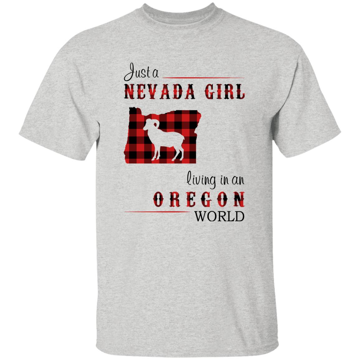 Just A Nevada Girl Living In An Oregon World T-shirt - T-shirt Born Live Plaid Red Teezalo