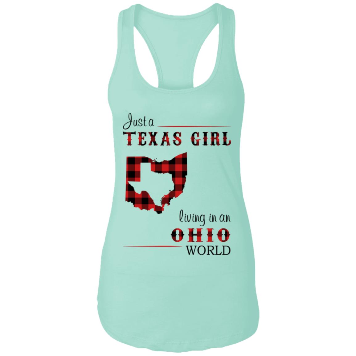 Just A Texas Girl Living In An Ohio World T- Shirt - T-shirt Teezalo
