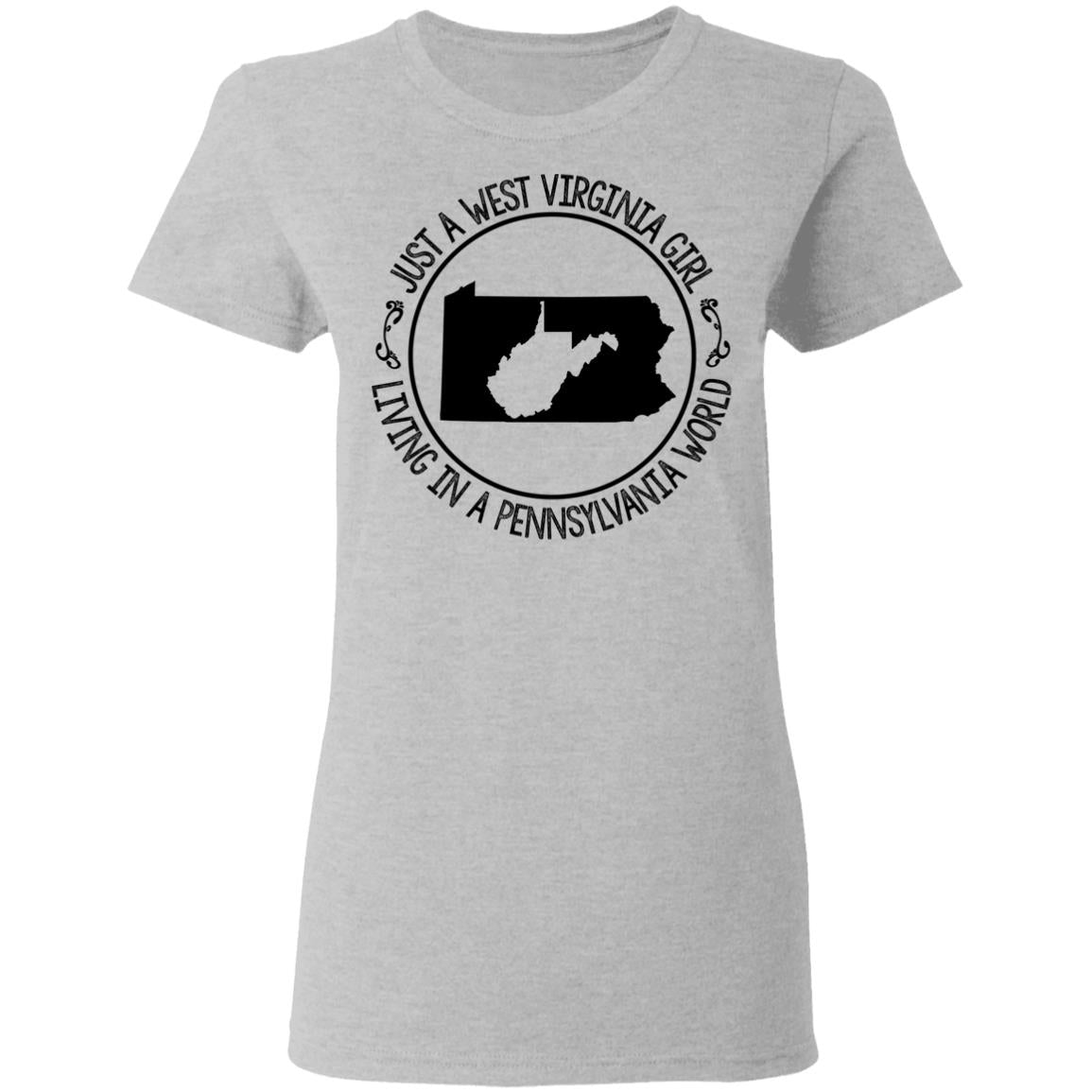 Just A West Virginia Girl Living In A Pennsylvania World Hoodie - Hoodie Teezalo