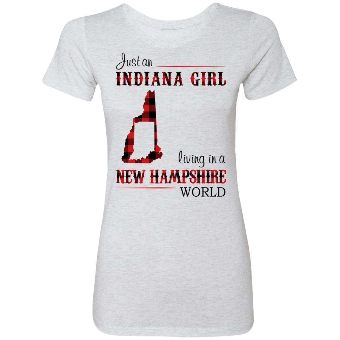 Just An Indiana Girl Living In A New Hampshire World T-Shirt - T-shirt Born Live Plaid Red Teezalo