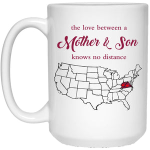 West Virginia Virginia The Love Between Mother And Son Mug - Mug Teezalo