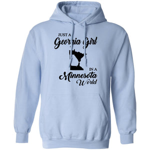Just A Georgia Girl In A Minnesota World T-Shirt - T-Shirt Teezalo