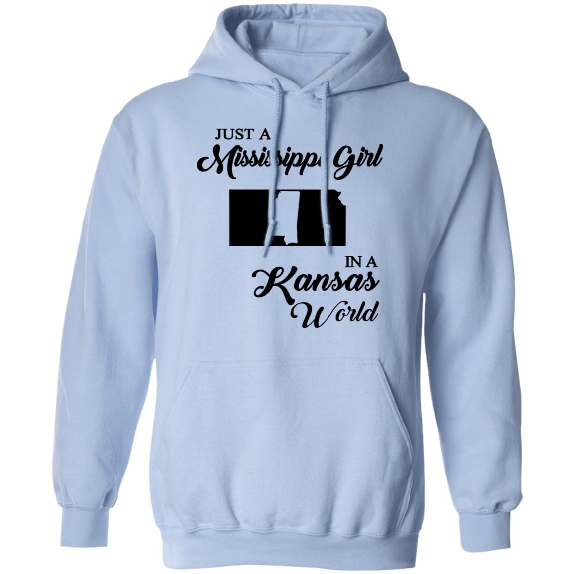 Just A Mississippi Girl In A Kansas World T-Shirt - T-shirt Teezalo