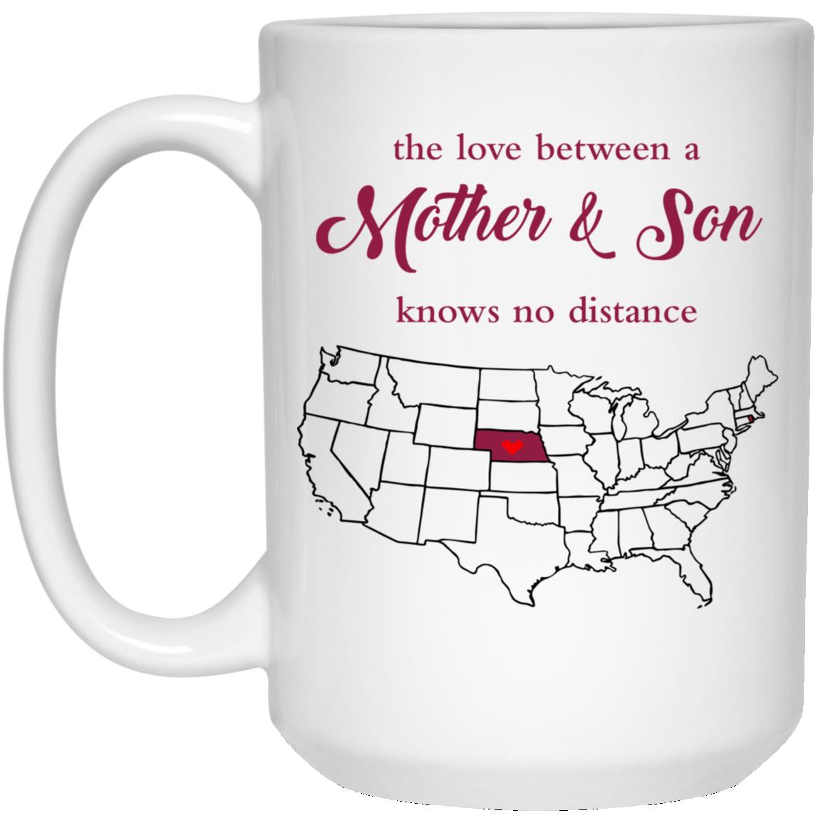 Rhode Island Nebraska The Love Between Mother And Son Mug - Mug Teezalo