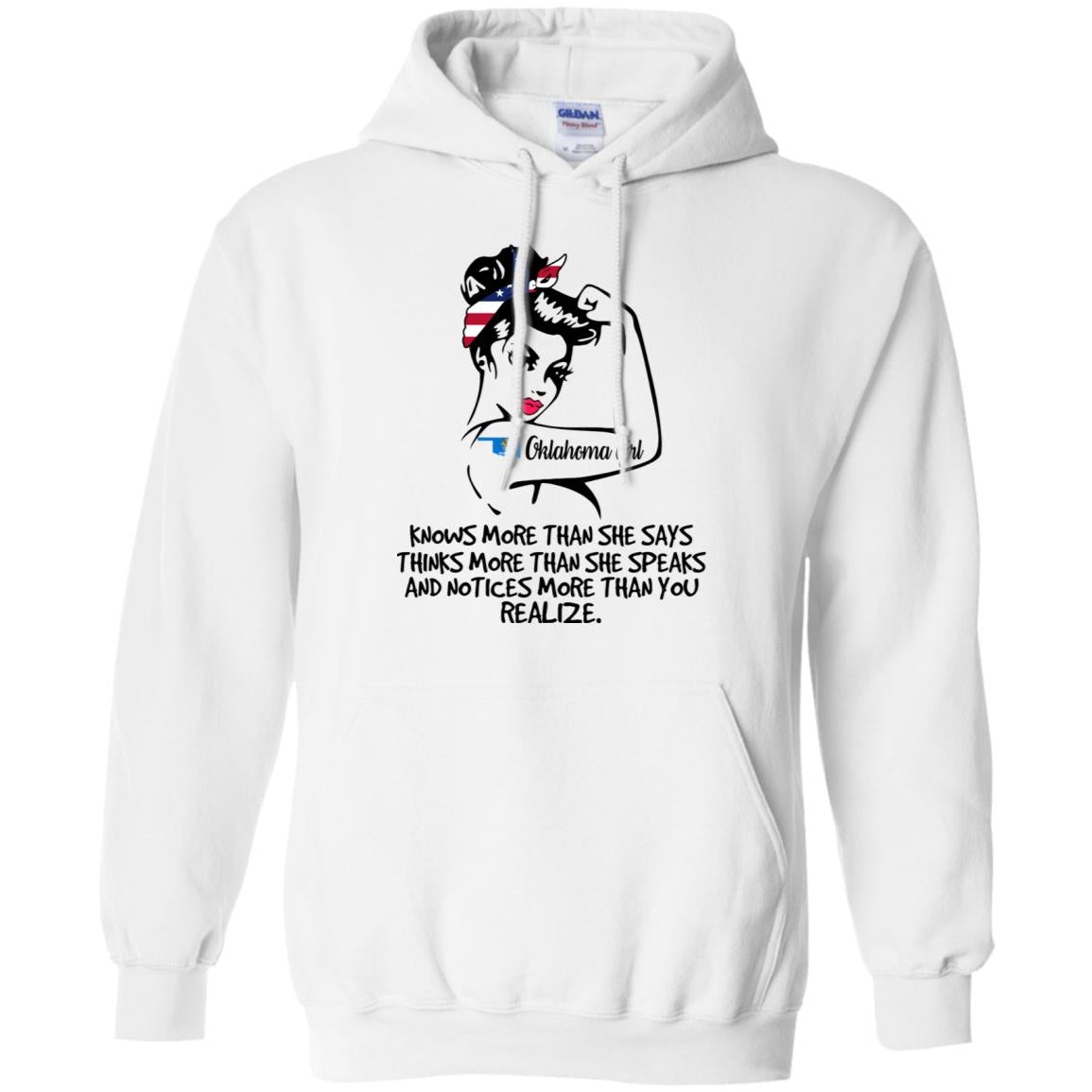 Oklahoma Girl Knows More Than She Says Hoodie - Hoodie Teezalo