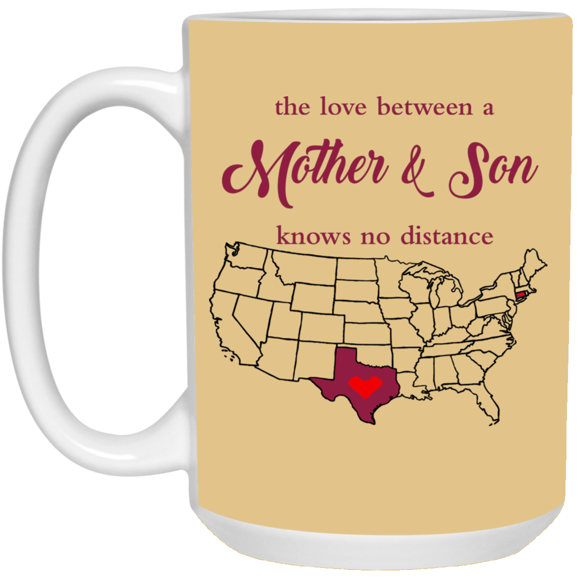 Connecticut Texas Love Mother Son Mug - Mug Teezalo