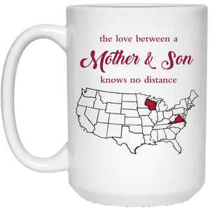 Wisconsin Virginia The Love Between Mother And Son Mug - Mug Teezalo