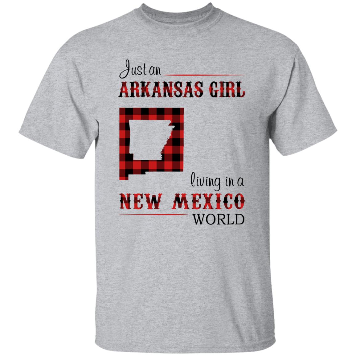 Just An Arkansas Girl Living In A New Mexico World T-shirt - T-shirt Born Live Plaid Red Teezalo