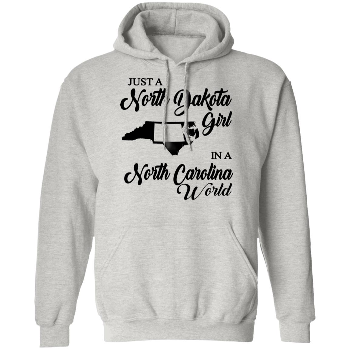 Just A North Dakota Girl In A North Carolina World T Shirt - T-shirt Teezalo