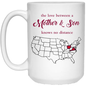 Virginia Ohio The Love Between Mother And Son Mug - Mug Teezalo