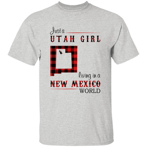 Just A Utah Girl Living In A New Mexico World T-shirt - T-shirt Born Live Plaid Red Teezalo