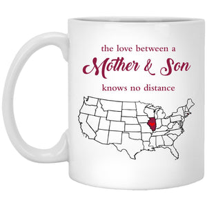 Rhode Island Illinois The Love Between Mother And Son Mug - Mug Teezalo