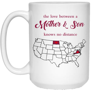Virginia North Dakota The Love Between Mother And Son Mug - Mug Teezalo