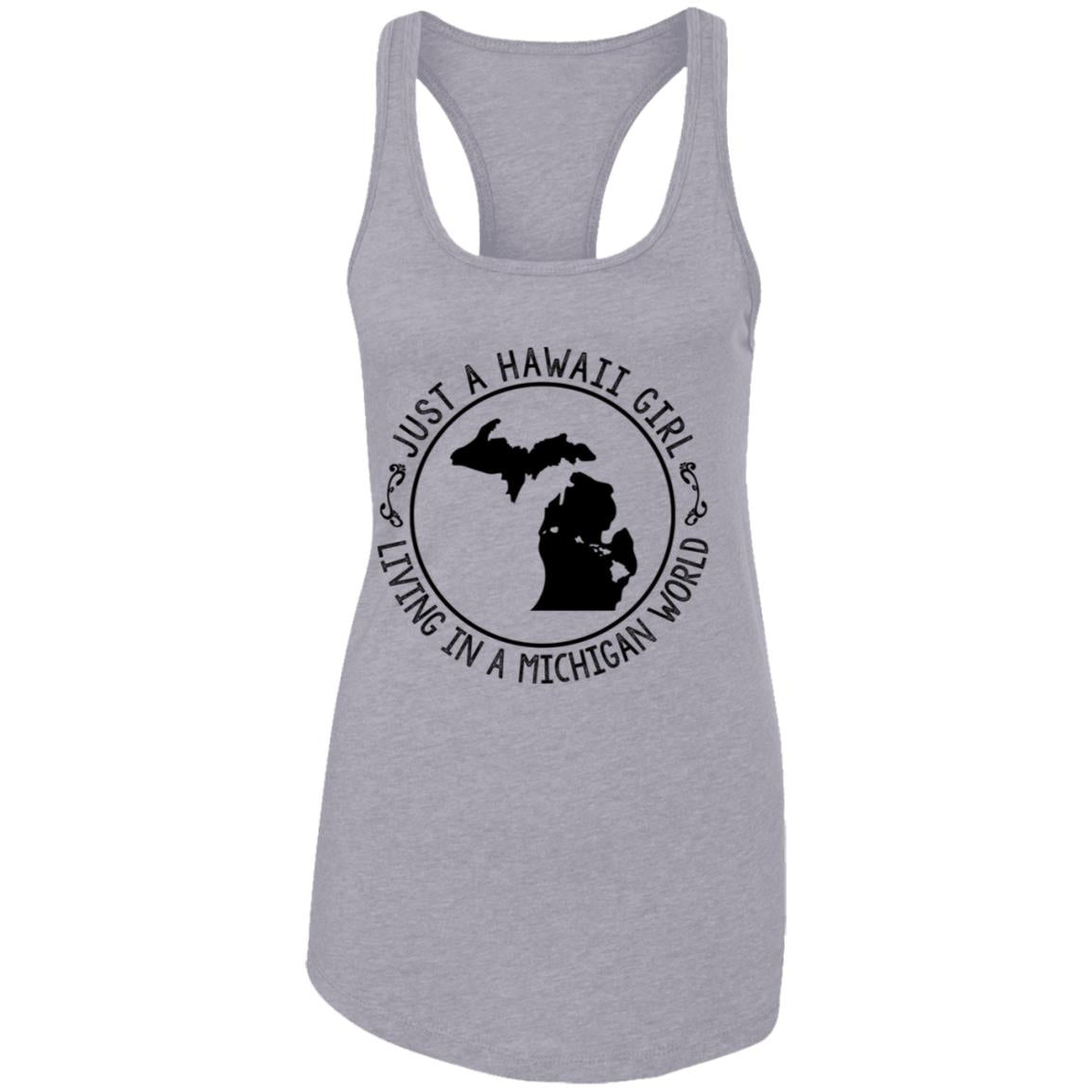 Just A Hawaii Girl Living In A Michigan World Hoodie - Hoodie Teezalo