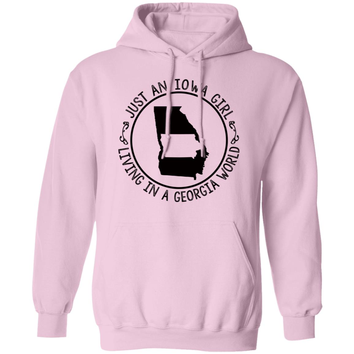 Just An Iowa Girl Living In A Georgia World Hoodie - Hoodie Teezalo