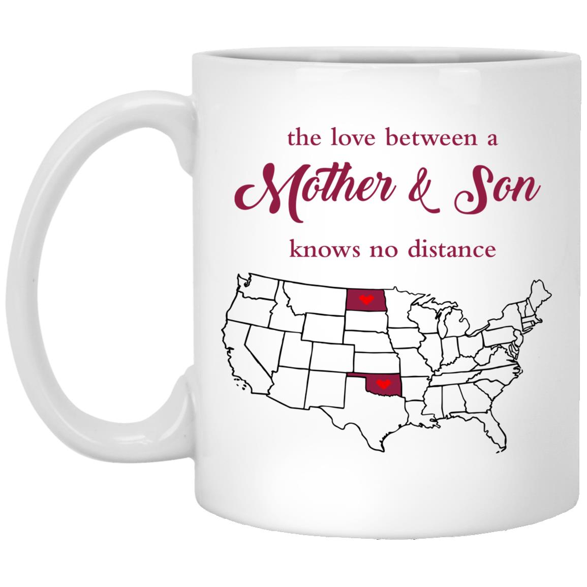 Oklahoma North Dakota The Love Between Mother And Son Mug - Mug Teezalo