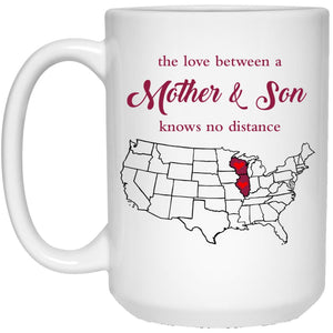 Wisconsin Illinois The Love Between Mother And Son Mug - Mug Teezalo