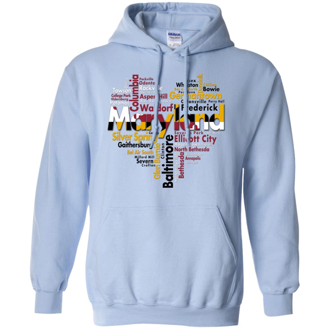 Maryland Cities Heart T-Shirt - T-shirt Teezalo