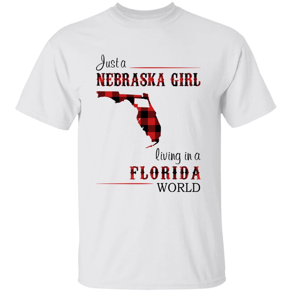 Just A Nebraska Girl Living In A Florida World T-shirt - T-shirt Born Live Plaid Red Teezalo
