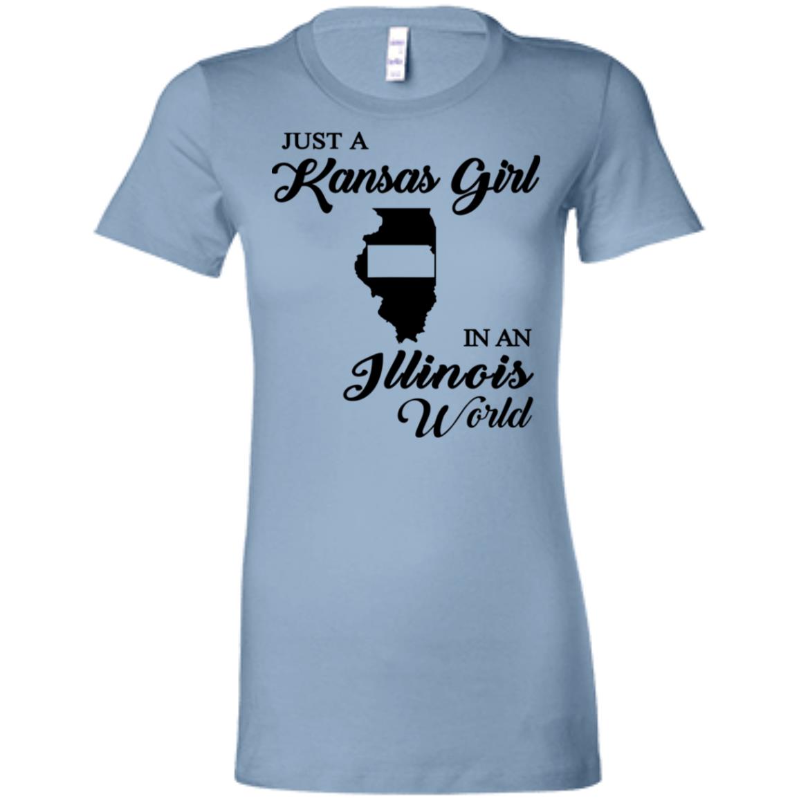 Just A Kansas Girl In An Illinois World T-Shirt - T-shirt Teezalo