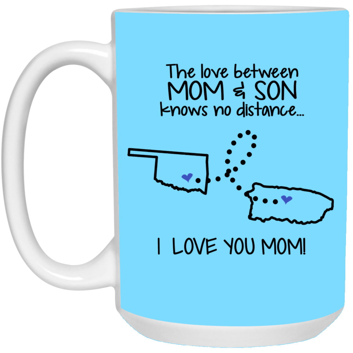 Puerto Rico Oklahoma The Love Between Mom And Son Mug - Mug Teezalo