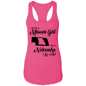 Just A Missouri Girl In A Nebraska World T Shirt - T-shirt Teezalo