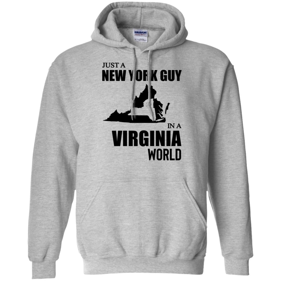 Just A New York Guy In A Virginia World T-Shirt - T-shirt Teezalo