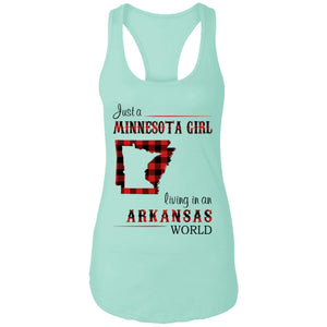 Just A Minnesota Girl Living In An Arkansas World T Shirt - T-shirt Teezalo