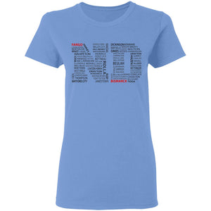 North Dakota Cities T Shirt - T-shirt Teezalo