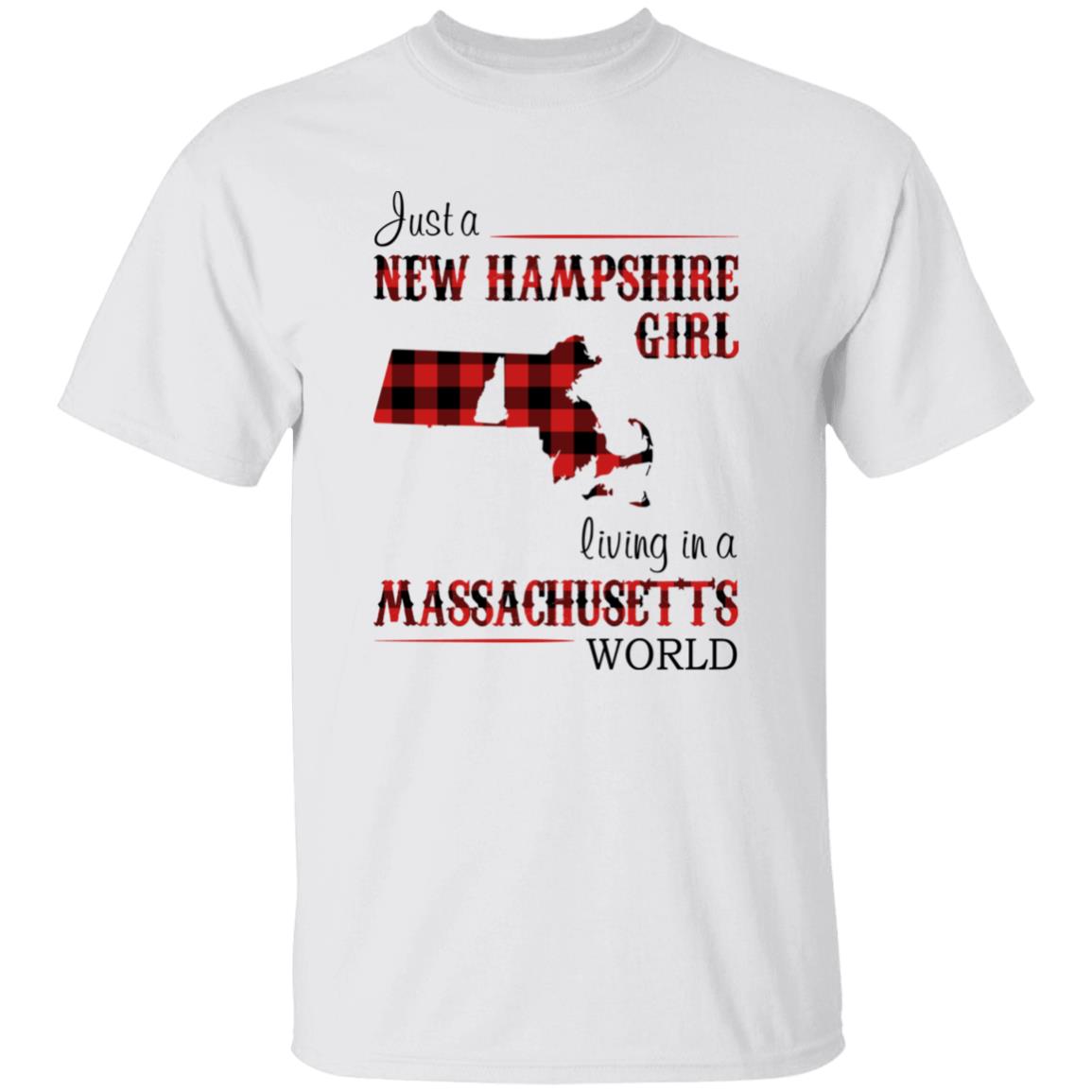 Just A New Hampshire Girl Living In A Massachusetts World T-shirt - T-shirt Born Live Plaid Red Teezalo