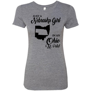 Just A Nebraska Girl In An Ohio World T-Shirt - T-shirt Teezalo