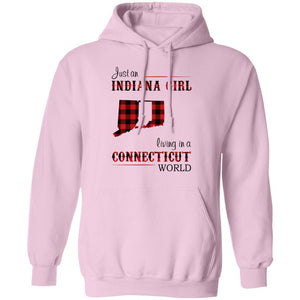 Just An Indiana Girl Living In A Connecticut World T- Shirt - T-shirt Born Live Plaid Red Teezalo