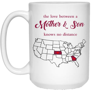 Kansas Georgia The Love Between Mother And Son Mug - Mug Teezalo