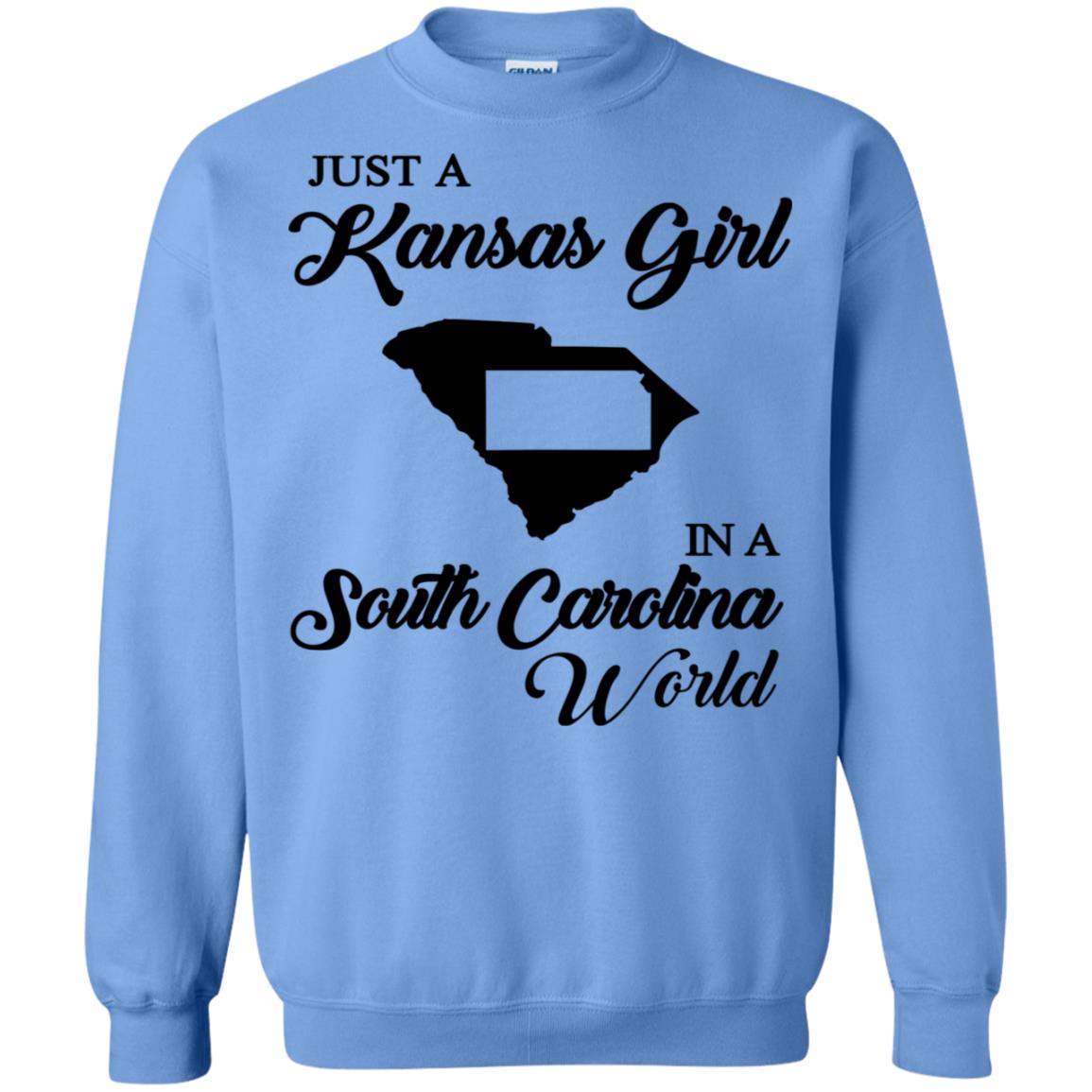 Just A Kansas Girl In A South Carolina World T-Shirt - T-shirt Teezalo