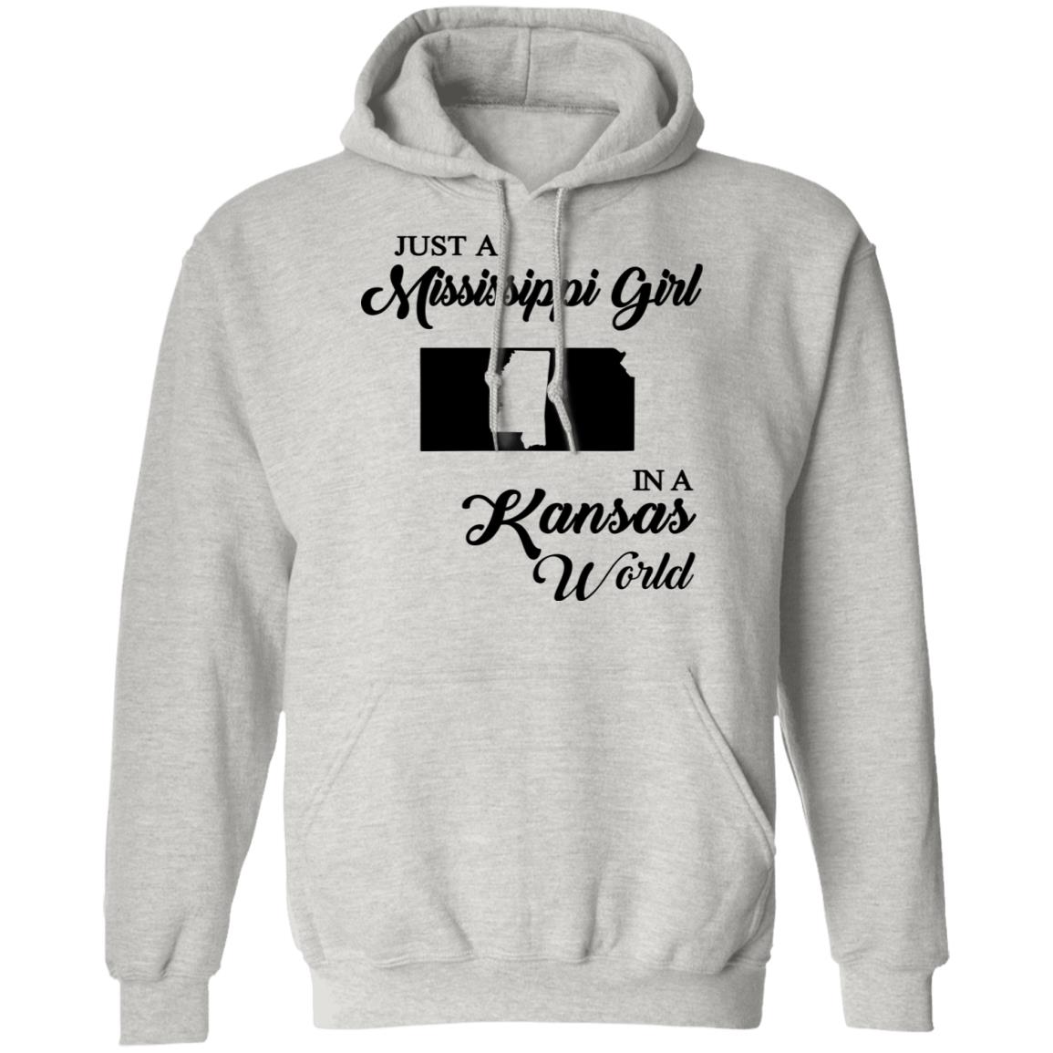 Just A Mississippi Girl In A Kansas World T-Shirt - T-shirt Teezalo