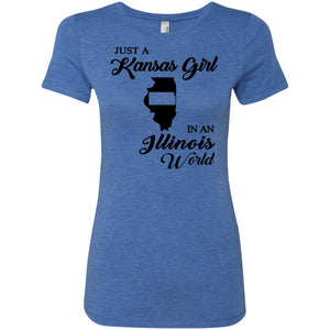 Just A Kansas Girl In An Illinois World T-Shirt - T-shirt Teezalo