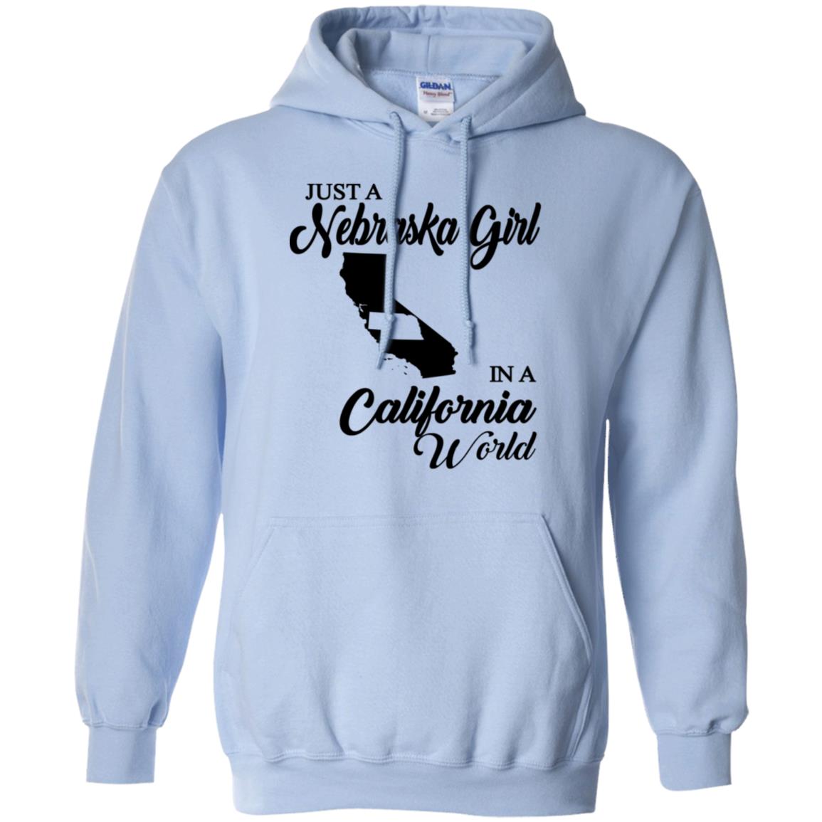 Just A Nebraska Girl In A California World T-Shirt - T-shirt Teezalo