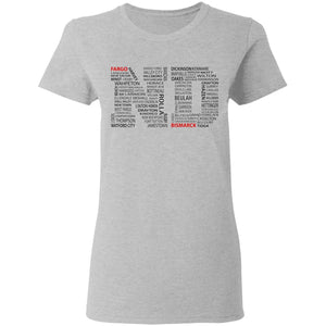 North Dakota Cities T Shirt - T-shirt Teezalo