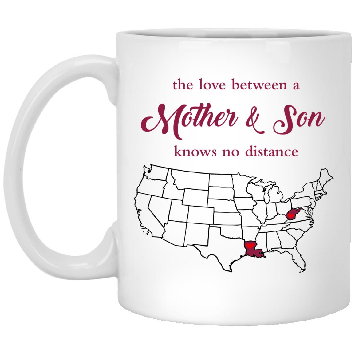 West Virginia Louisiana The Love Between Mother And Son Mug - Mug Teezalo
