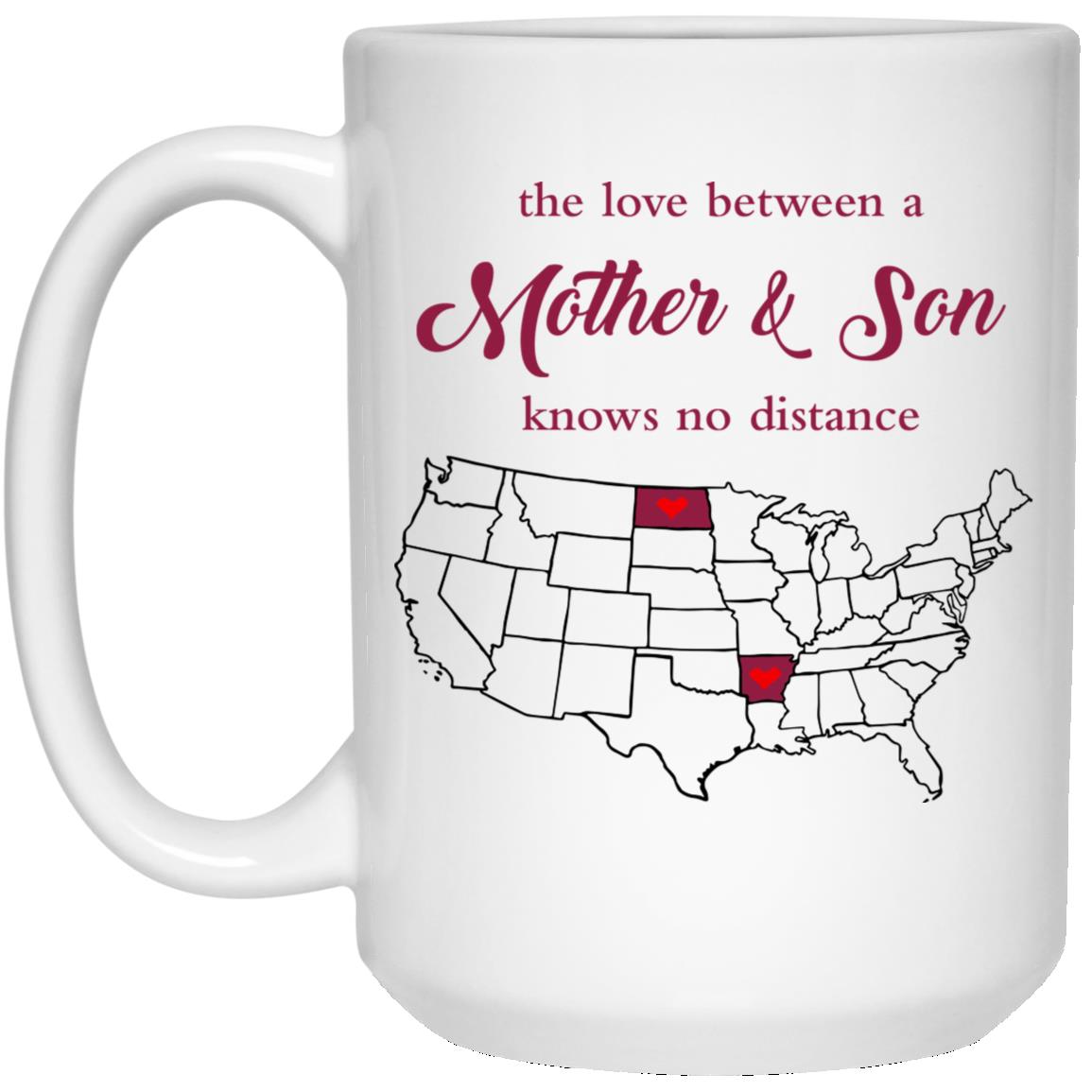 North Dakota Arkansas The Love Between Mother And Son Mug - Mug Teezalo