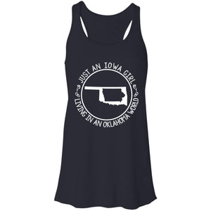 Just An Iowa Girl Living In An Oklahoma World T- Shirt - T-shirt Teezalo