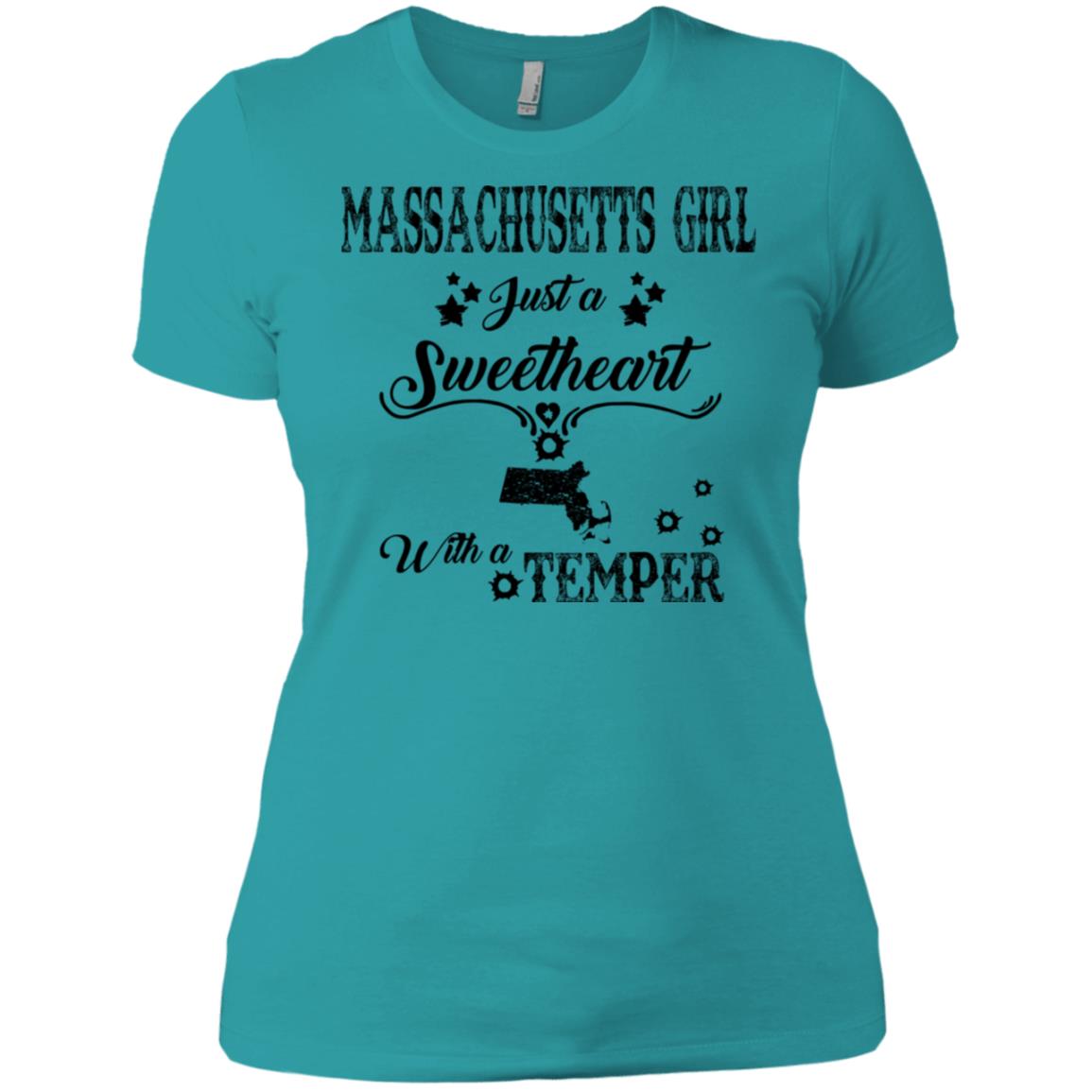 Massachusetts Girl Just Sweetheart With Temper T-shirt - T-shirt Teezalo