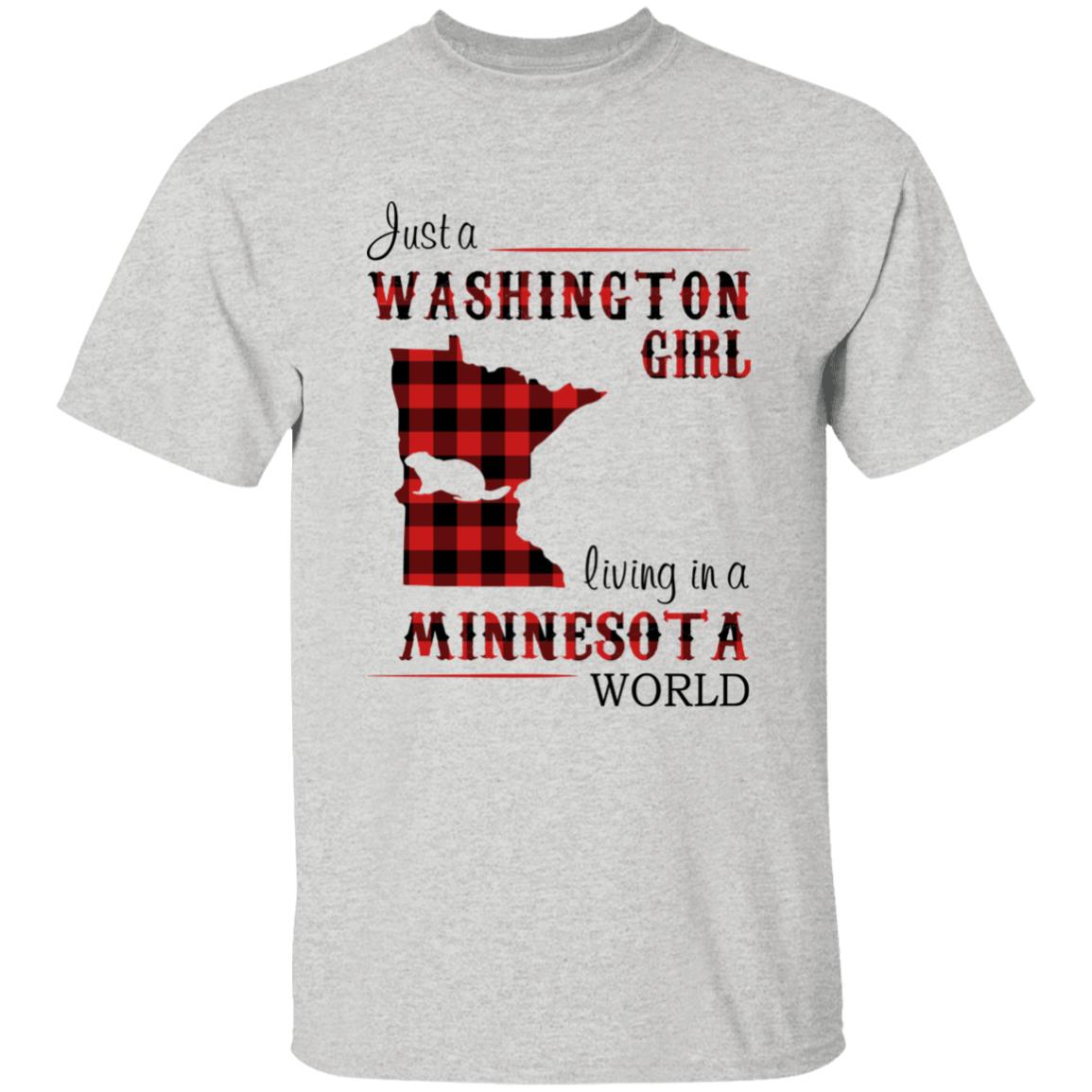 Just A Washington Girl Living In A Minnesota World T-shirt - T-shirt Born Live Plaid Red Teezalo